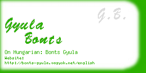 gyula bonts business card